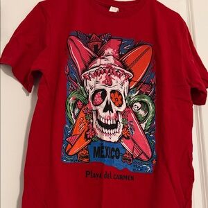 Red Graphic Souvenir T-Shirt